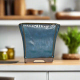 Yorkshire Bonsai Blue Glazed Cascade Bonsai Pot 13cm