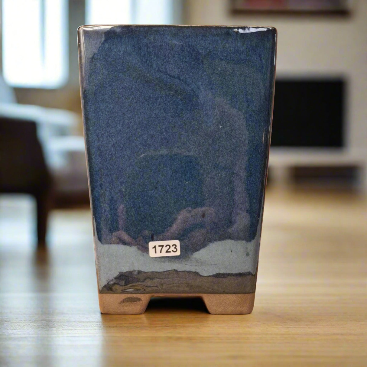 Yorkshire Bonsai Blue Cascade Bonsai Pot Tall Glazed Planter - 13cm