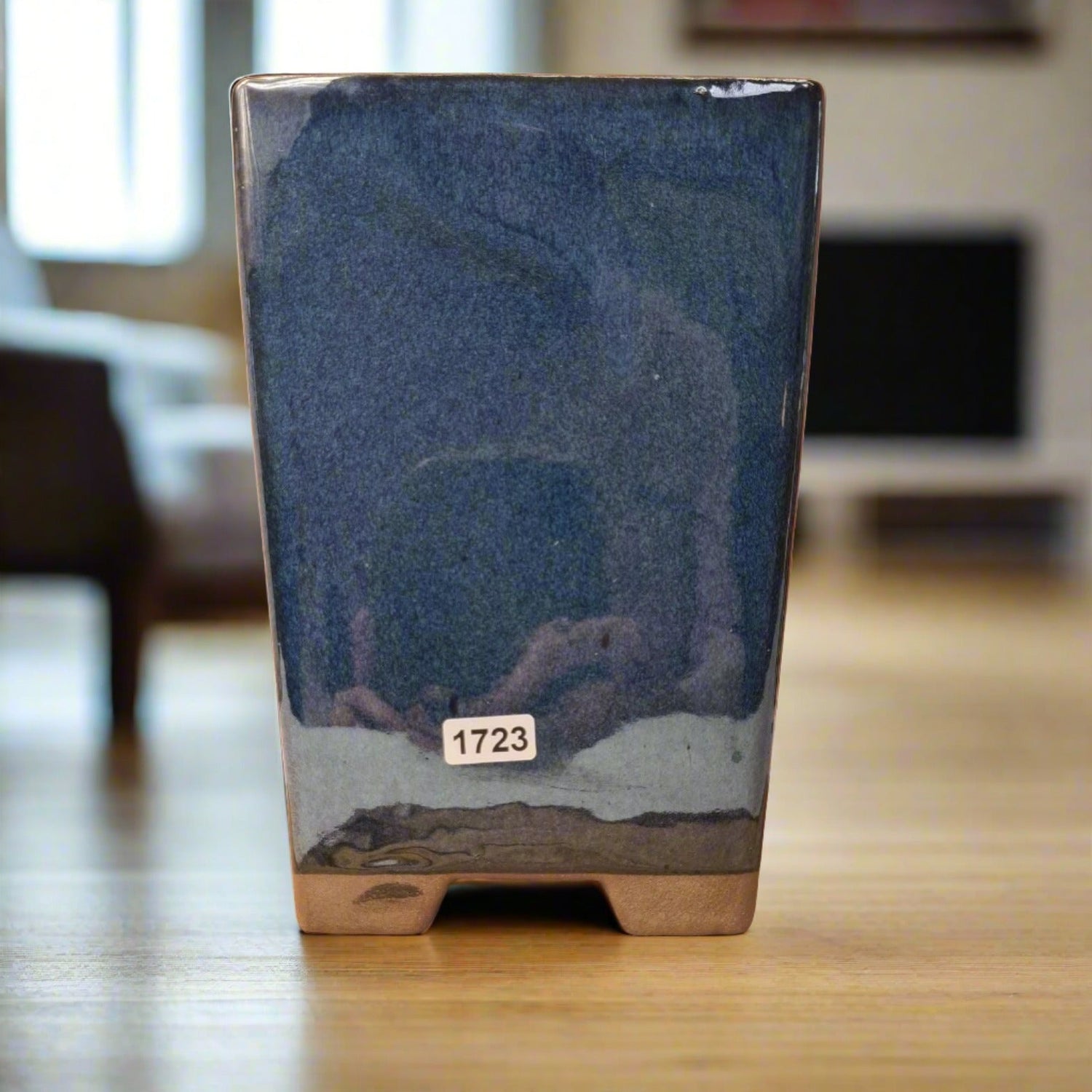 Yorkshire Bonsai Blue Cascade Bonsai Pot Tall Glazed Planter - 13cm