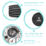 Rinkit Round Linea Slate Placemats & Coasters Dining Set Black - 12pc