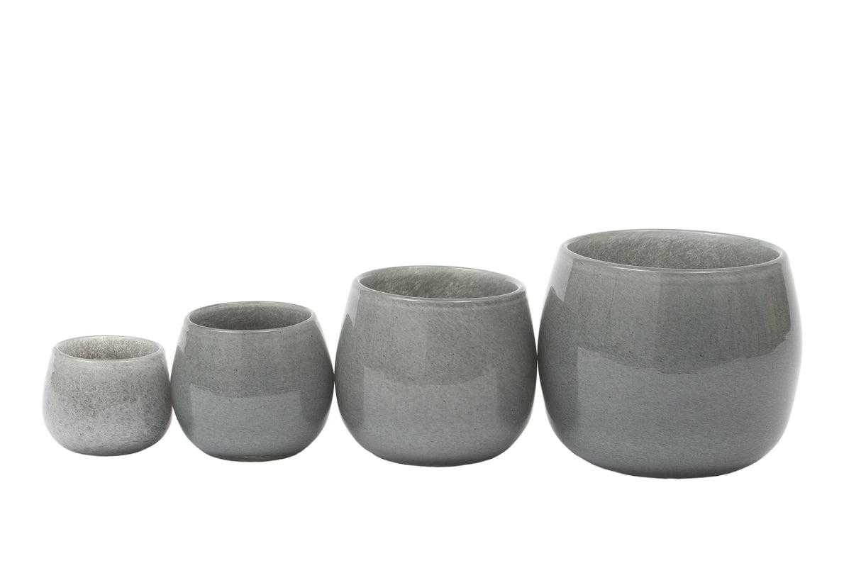 Lowlands Design Beige Glass Pot by DutZ