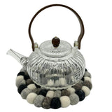 HatiNest Round Felt Ball Placemat Multi Grey