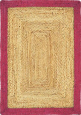 Bordered Raspberry Jute Rug