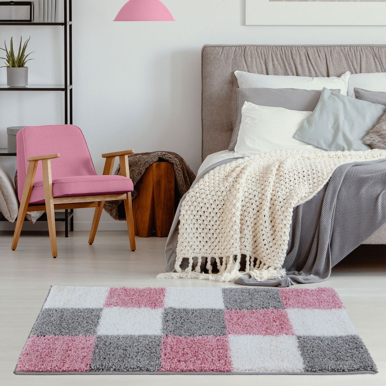 The Rugs Myshaggy Geometric Pink Rug