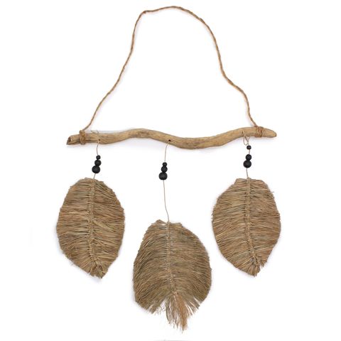 HatiNest Three Piece Raffa Leaves Wall Décor - 46x53cm