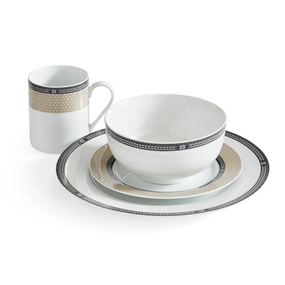 Portmeirion Home 16 Piece Vintage Chic Porcelain Dinner Set   