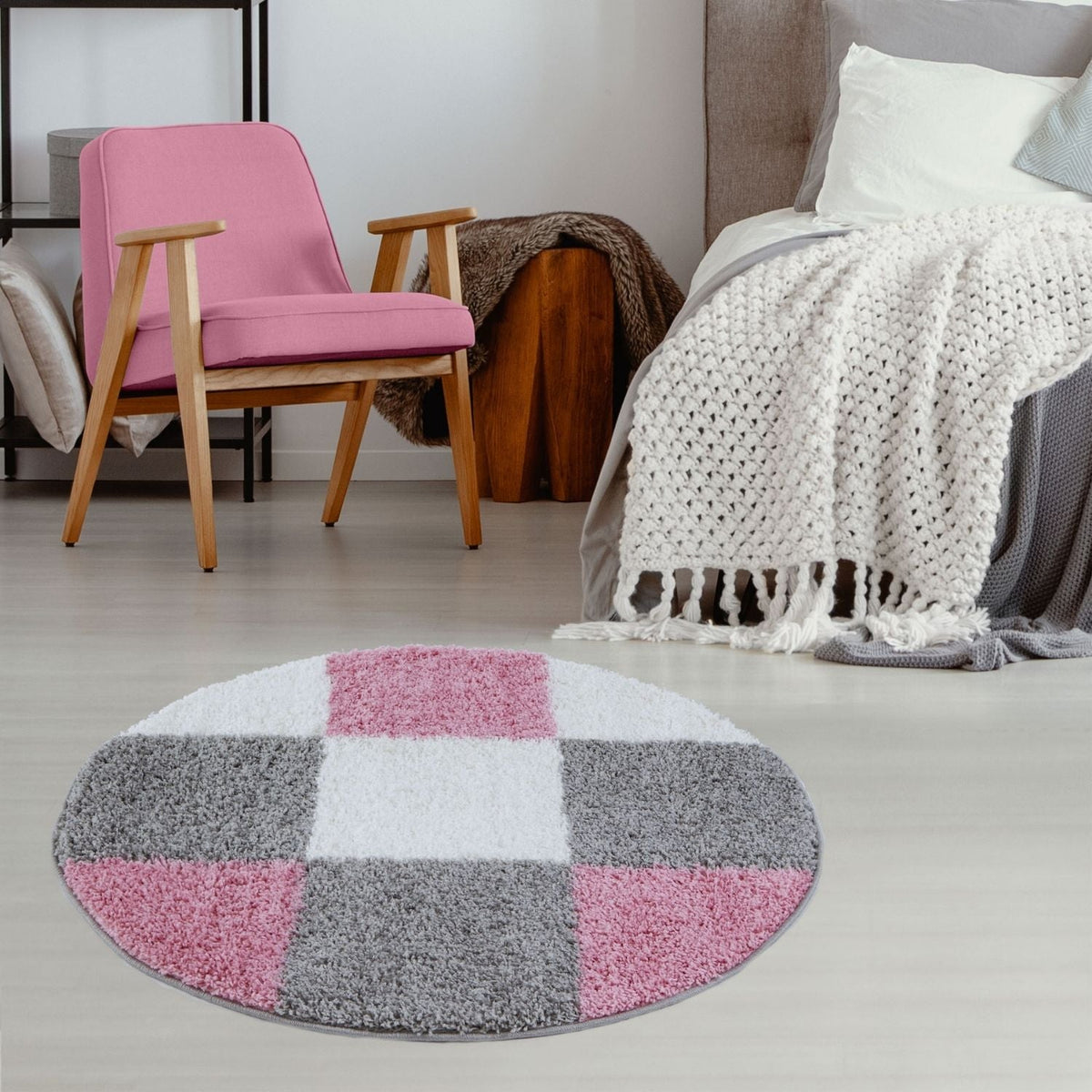 The Rugs Myshaggy Geometric Pink Rug