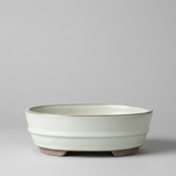 Yorkshire Bonsai White Glazed Bonsai Pot Oval - 16cm