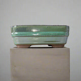Yorkshire Bonsai Rectangular Glazed Bonsai Pot Green - 16cm