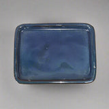 Yorkshire Bonsai Glazed Bonsai Drip Tray Rectangle Blue - 16cm