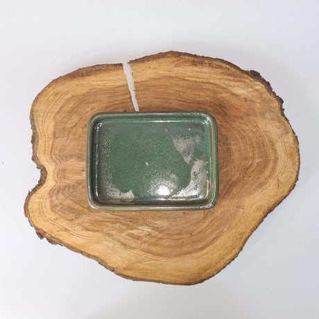 Yorkshire Bonsai Green Glazed Rectangle Drip Tray Plant - 16cm