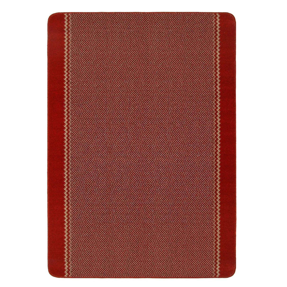 Washable Designer Bordered Red Rug | 116R