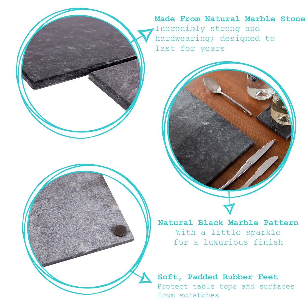 Rinkit Rectangle Marble Chopping Board - 30cm x 20cm