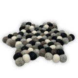 HatiNest Star Shape Felt Ball Centre Mat - Multi Grey