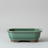 Yorkshire Bonsai Green Glazed Bonsai Pot Rectangle - 18cm
