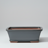 Yorkshire Bonsai Glazed Bonsai Pot Rectangle Silver Ceramic Planter
