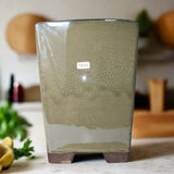 Yorkshire Bonsai Green Cascade Glazed Bonsai Pot - 18cm