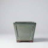 Yorkshire Bonsai Cascade Bonsai Pot Olive Green Square Glazed - 19cm