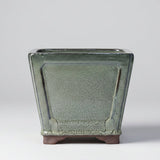 Yorkshire Bonsai Cascade Bonsai Pot Olive Green Square Glazed - 19cm