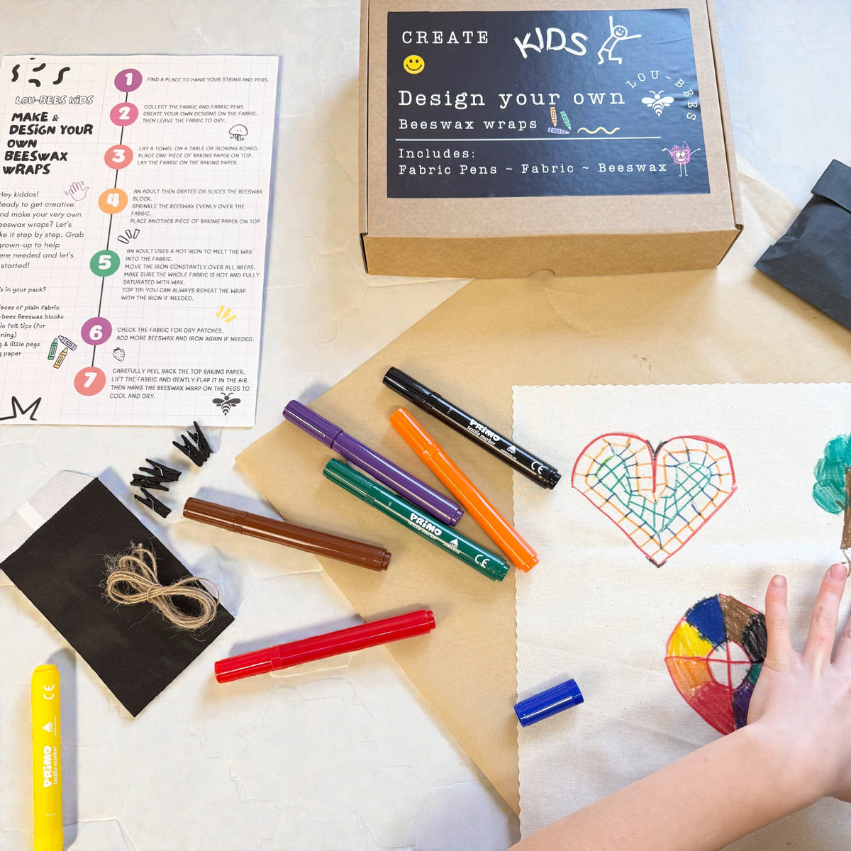 Lou-bees Kids Design Your Own Beeswax Wraps Kit,