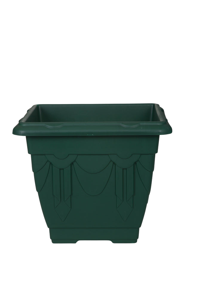 Whitefurze Venetian Forest Green Square Planter, 30cm