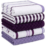 5 Pack Super Absorbent Check Quick Drying Cotton Terry Kitchen Tea Towels by OLIVIA ROCCO