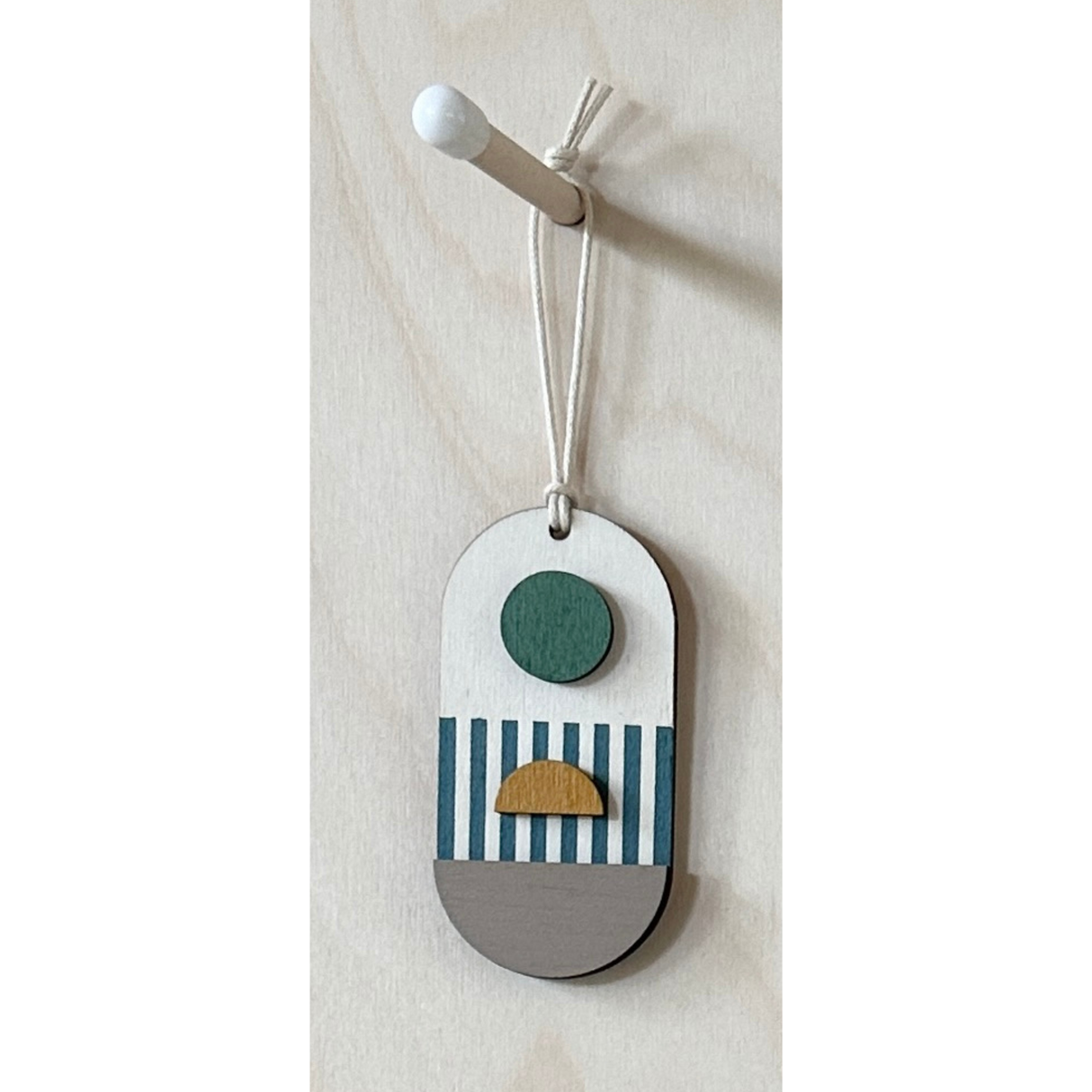 Mini Geometric Mid‑Century Green & Yellow Wall Art