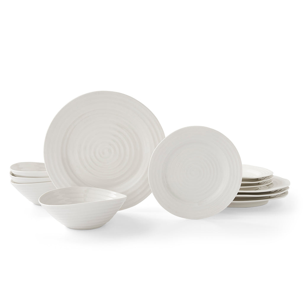 Portmeirion Sophie Conran Porcelain Dinner Set, 12 Piece, White