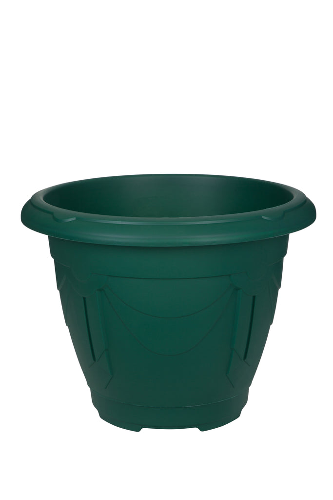 Whitefurze Venetian Forest Green Round Planter, 24cm