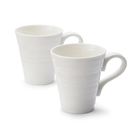 Portmeirion Sophie Conran Porcelain Mugs, Set of 2, White