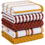5 Pack Super Absorbent Check Quick Drying Cotton Terry Kitchen Tea Towels by OLIVIA ROCCO