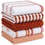 5 Pack Super Absorbent Check Quick Drying Cotton Terry Kitchen Tea Towels by OLIVIA ROCCO