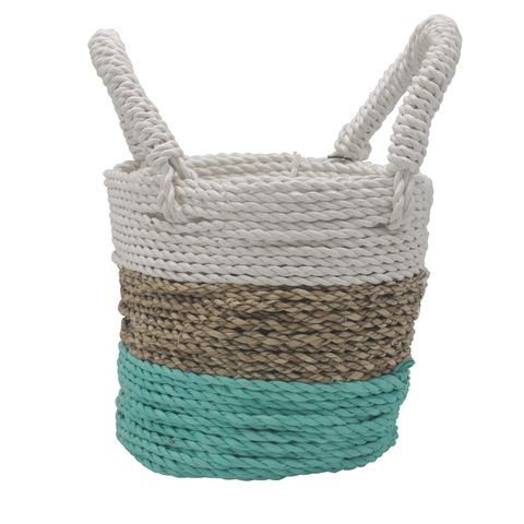 HatiNest Set of 3 Green Seagrass Storage Baskets - 14, 16 & 17cm