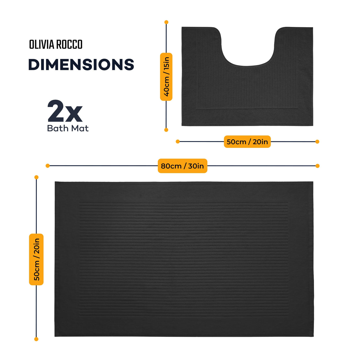 2 Piece Monaco Non Slip Bath Mat Rug Set by OLIVIA ROCCO