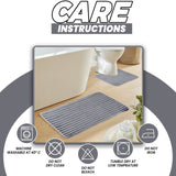 2 Piece Ribbed Bath Mat Set in Charcoal by OLIVIA ROCCO