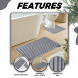 2 Piece Ribbed Bath Mat Set in Charcoal by OLIVIA ROCCO