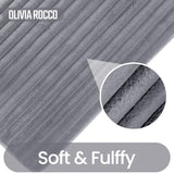 2 Piece Ribbed Bath Mat Set in Charcoal by OLIVIA ROCCO