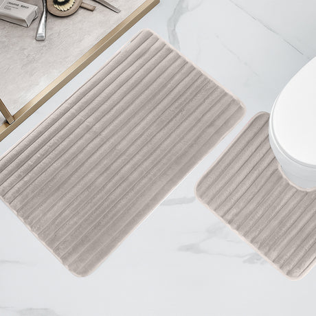 2 Piece Ribbed Bath Mat Set by OLIVIA ROCCO