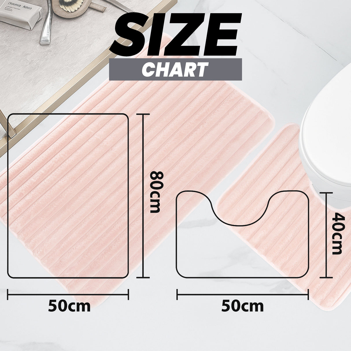 2 Piece Ribbed Bath Mat Set by OLIVIA ROCCO