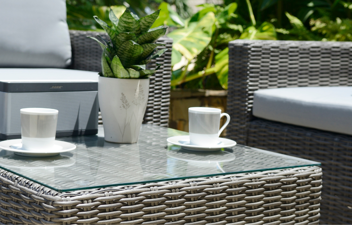 MINT Outdoor Marbella Grey 5 Seater Chaise Garden Sofa Lounge Set
