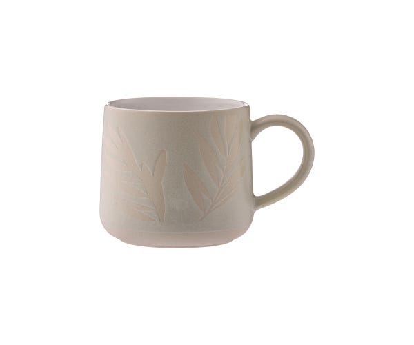Mason Cash Botanical Olive Leaf Grey Mug, 400ml