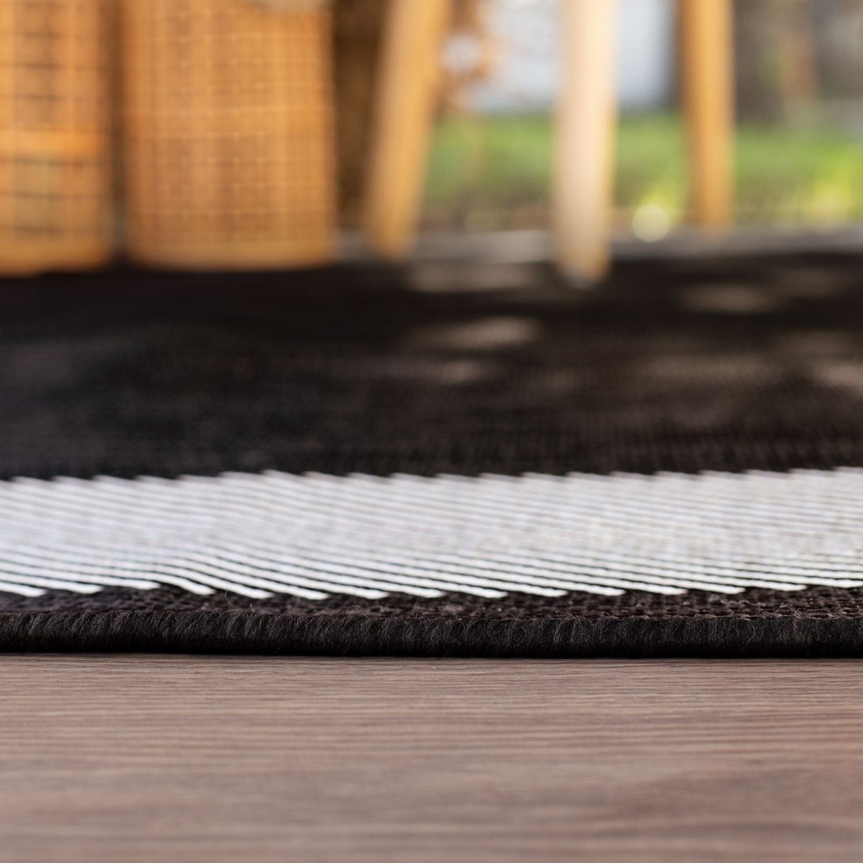 Ecology Outdoor Rug Black 200BL by The Rugs