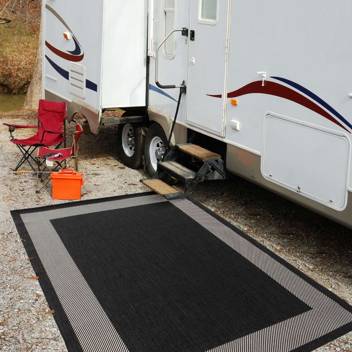 Ecology Outdoor Rug Black 200BL by The Rugs