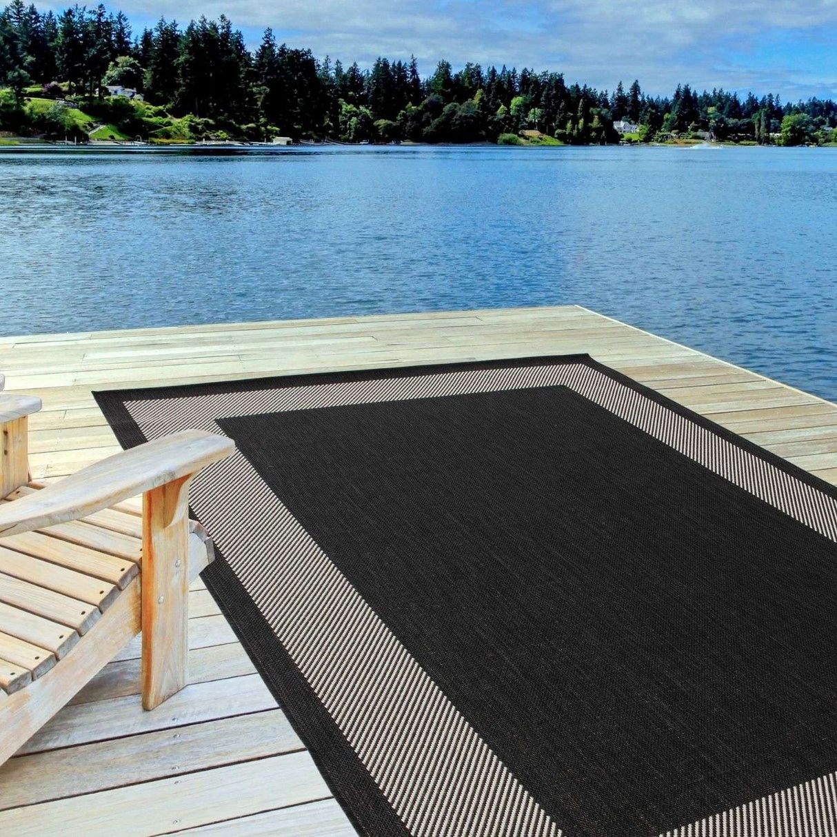 Ecology Outdoor Rug Black 200BL by The Rugs