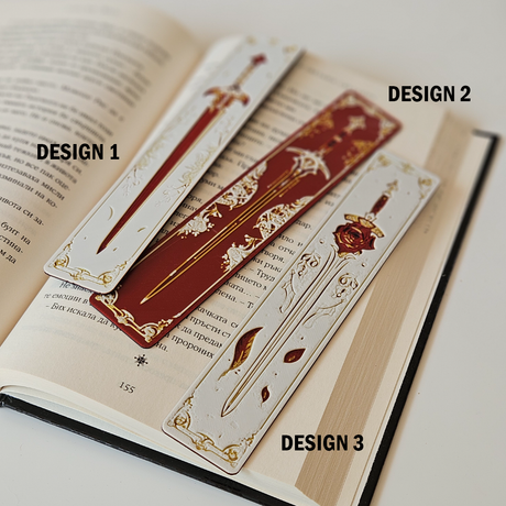 Filamora Studios Sword Floral Bookmark Set