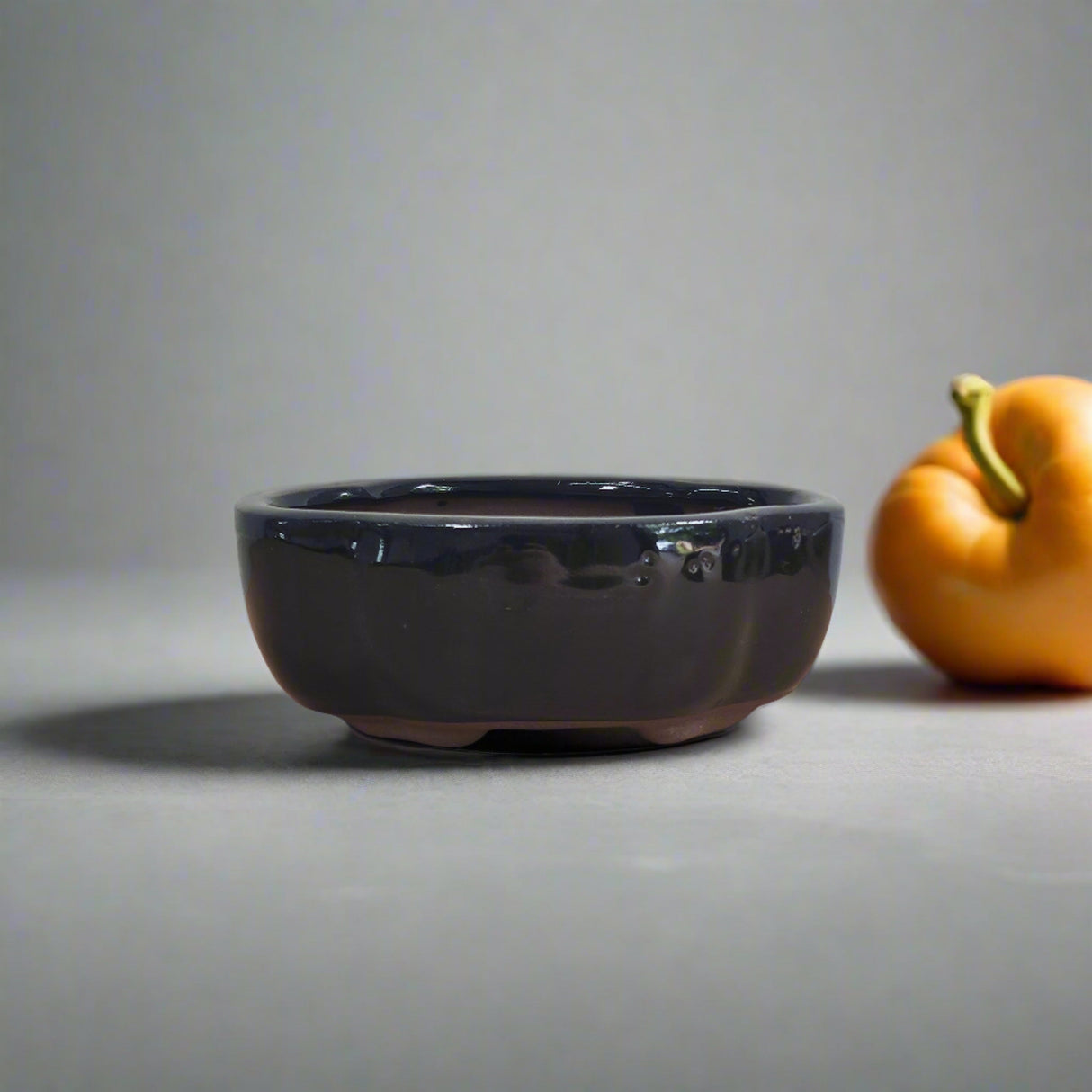 Yorkshire Bonsai Black Floral Glazed Bonsai Pot - 12cm