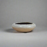 Yorkshire Bonsai White Glazed Round Bonsai Pot Ceramic - 13cm