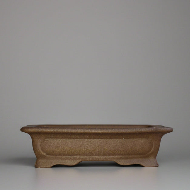Yorkshire Bonsai Premium Unglazed Rectangular Bonsai Pot Brown - 17cm