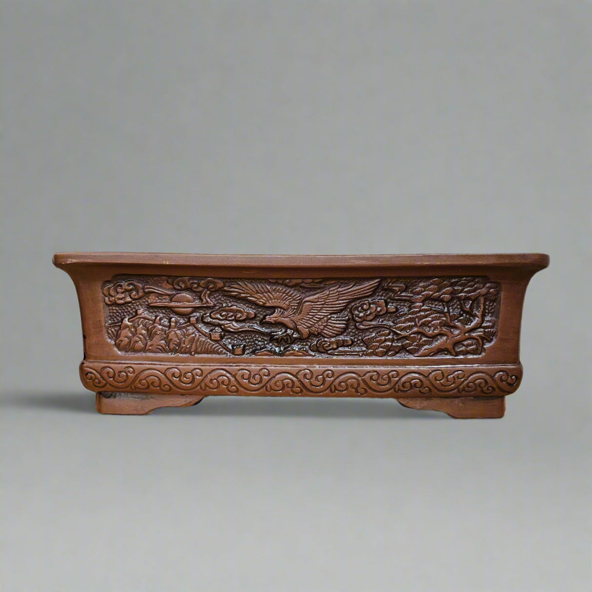 Yorkshire Bonsai Unglazed Bonsai Pot Rectangle Brown - 35cm