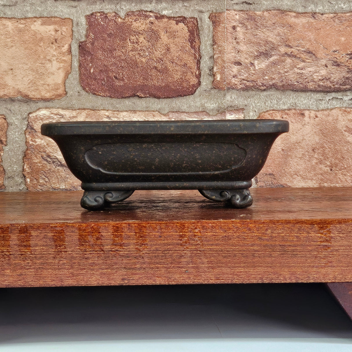 Yorkshire Bonsai Unglazed Bonsai Pot Rectangle Brown Pot - 13cm